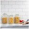 Airtight Food Storage Containers - Retro Design - Pantry Organisation, Glass Canisters Storage for Cookies, Tea, Sugar, Candy Jars, Sugar Packet, Set of 3